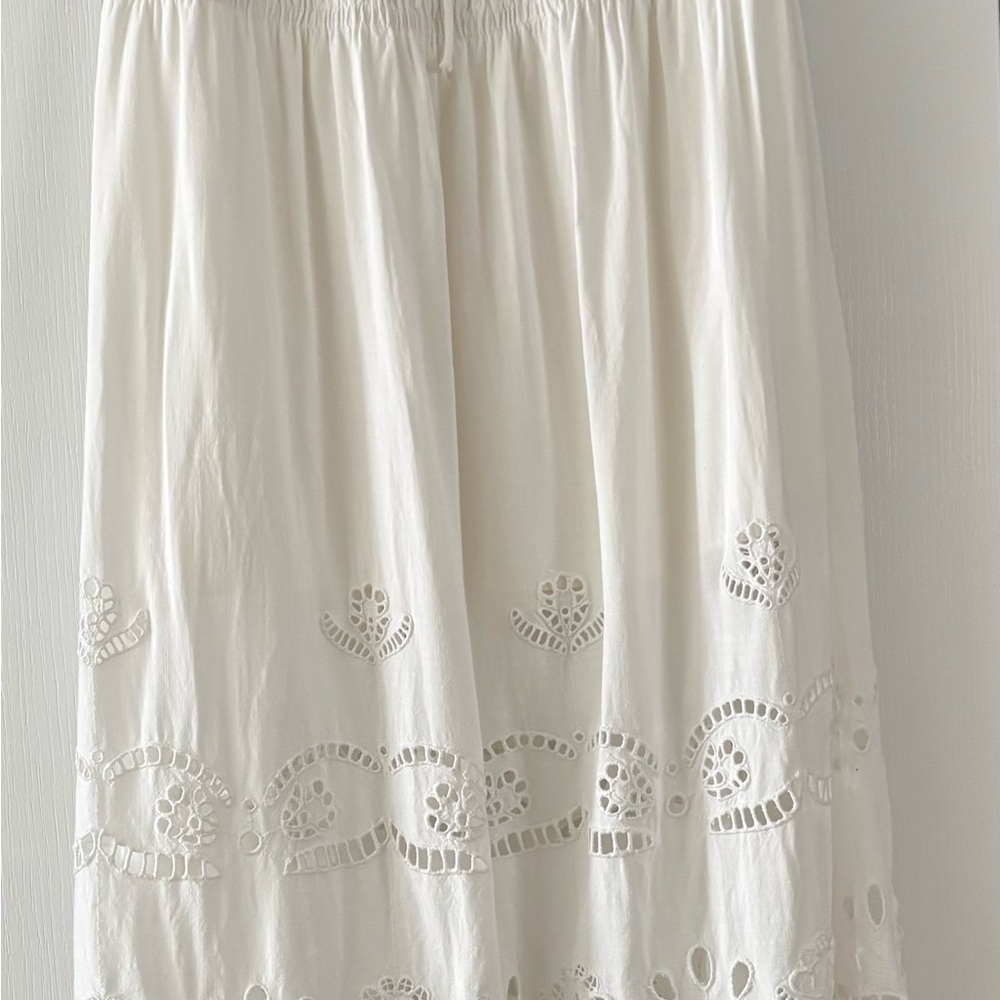 Elegant White Eyelet Skirt